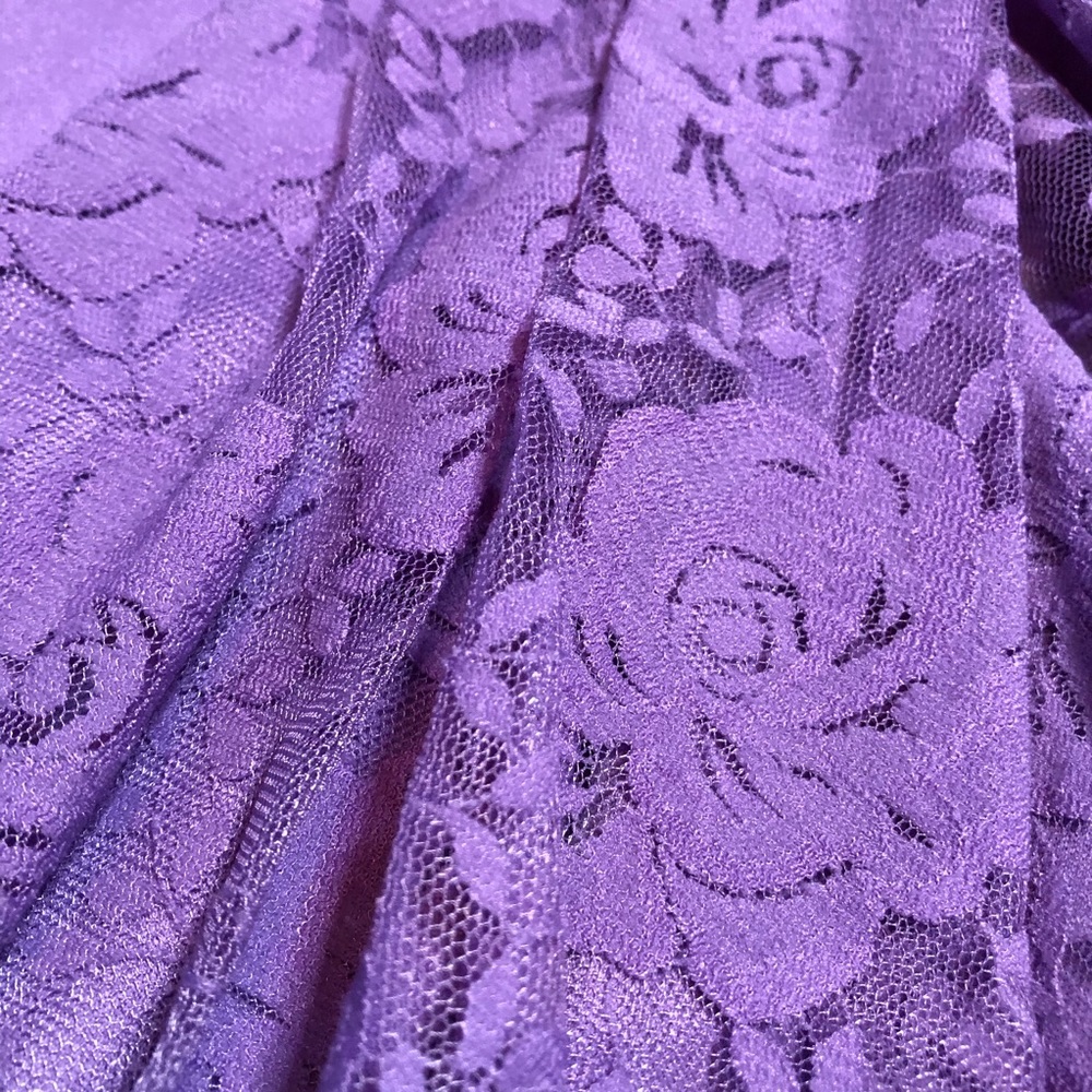 Dressbarn Lilac Lace Bodice Dress Size 4 - Picture 6 of 14
